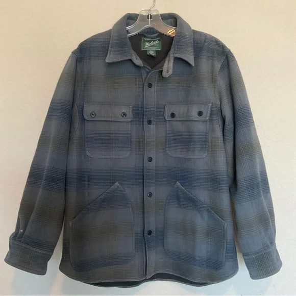 Woolrich West Ridge Cotton Fleece Shirt Jacket Shacket Chore Coat Gorpcore Men M
